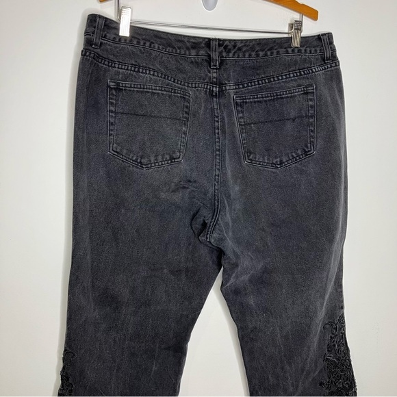 Venezia black jeans with leg embroidery size 20 - Picture 7 of 8